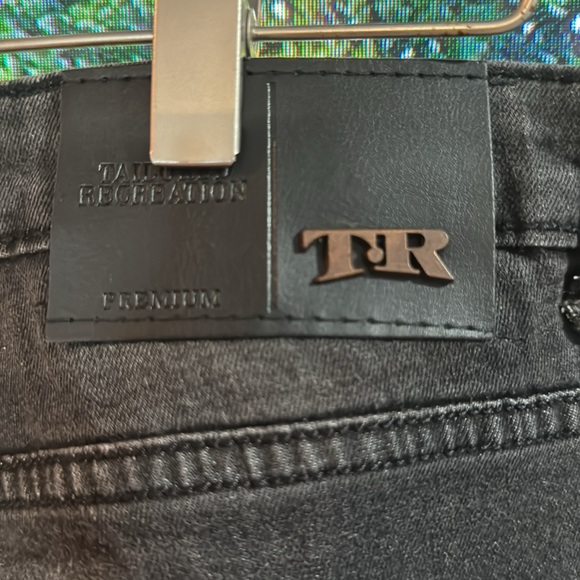 NWT T-R Tailored Recreation Premium tapered stretch blk denim jeans Size 38 Z41 - Picture 7 of 10